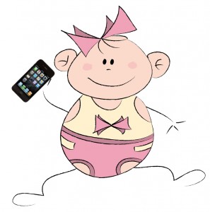 Cartoon-baby-with-iPhone